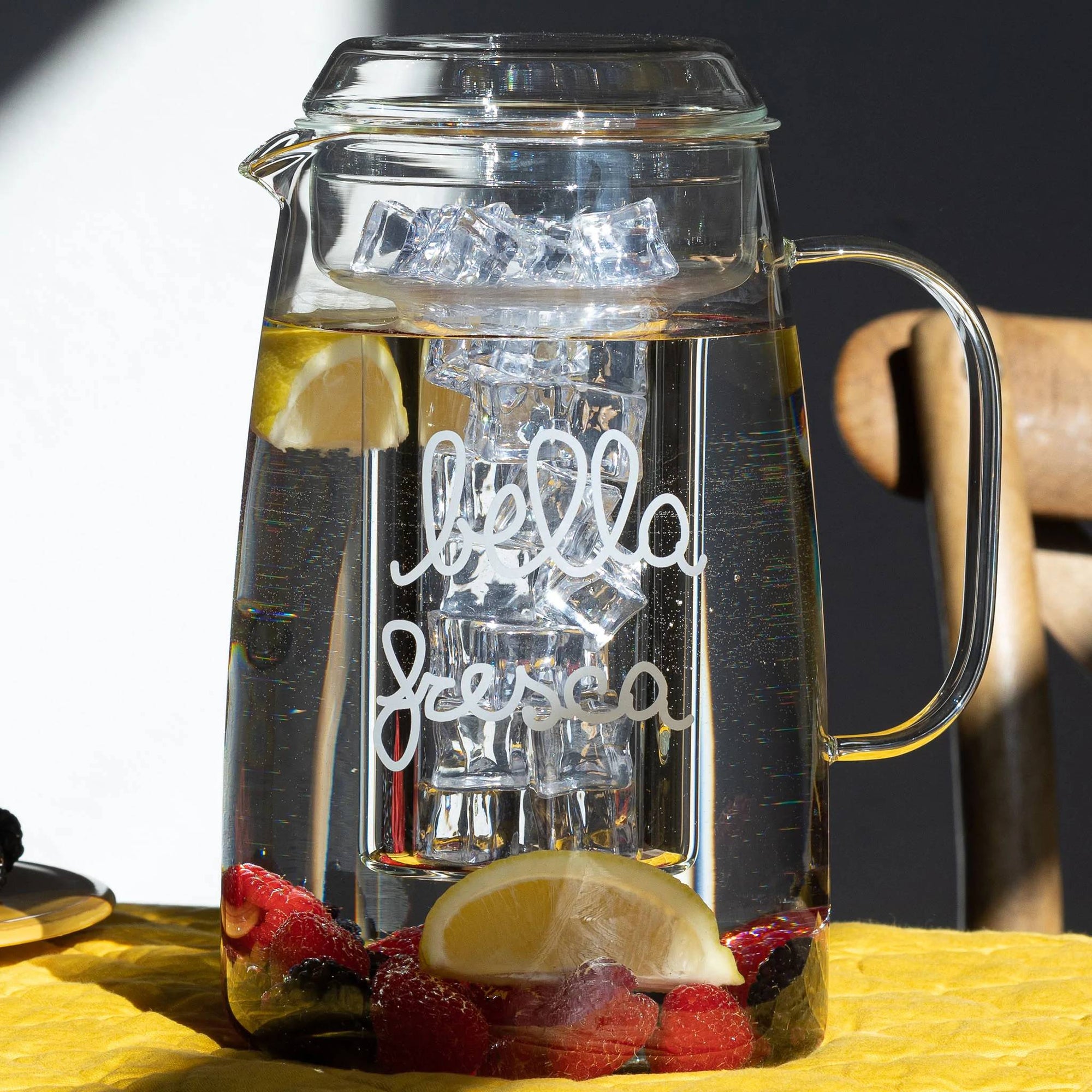 Caraffa con portaghiaccio decoro "Bella fresca". Simple day