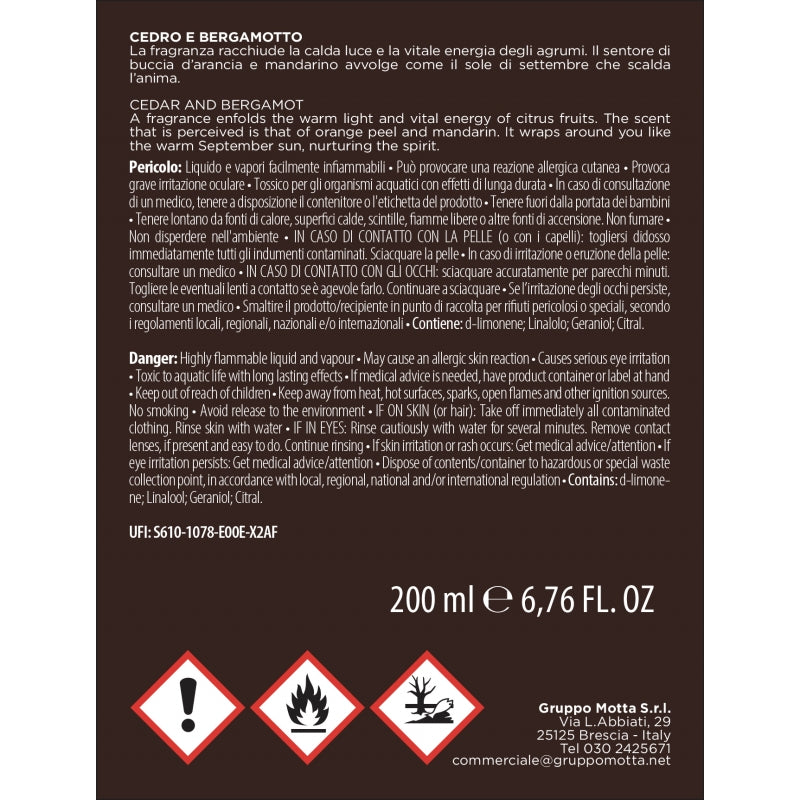Profumatore d'ambiente "Art Diffuser" butterfly, cedro e bergamotto, 100ml. Muhà