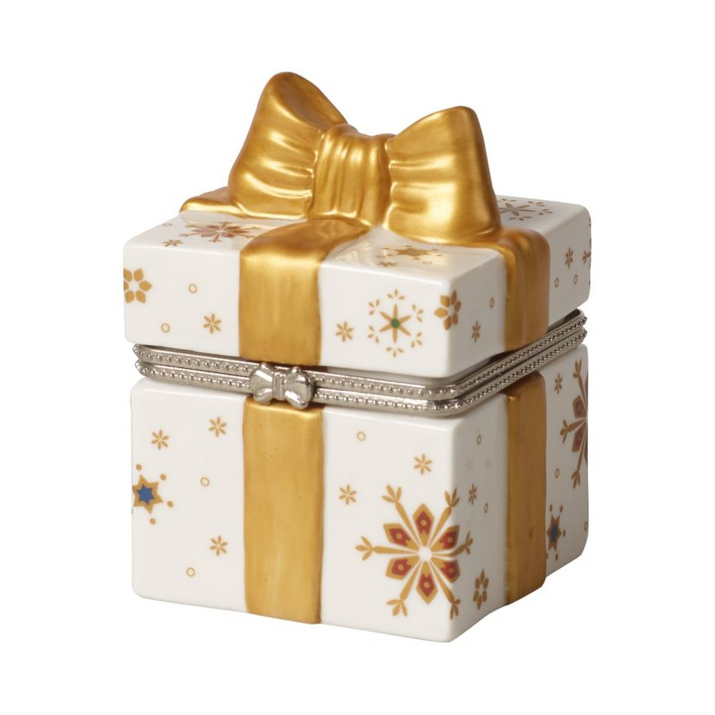 Pacchetto regalo piccolo quadrato fiocco oro, Linea Christmas Toy's. Villeroy & Boch