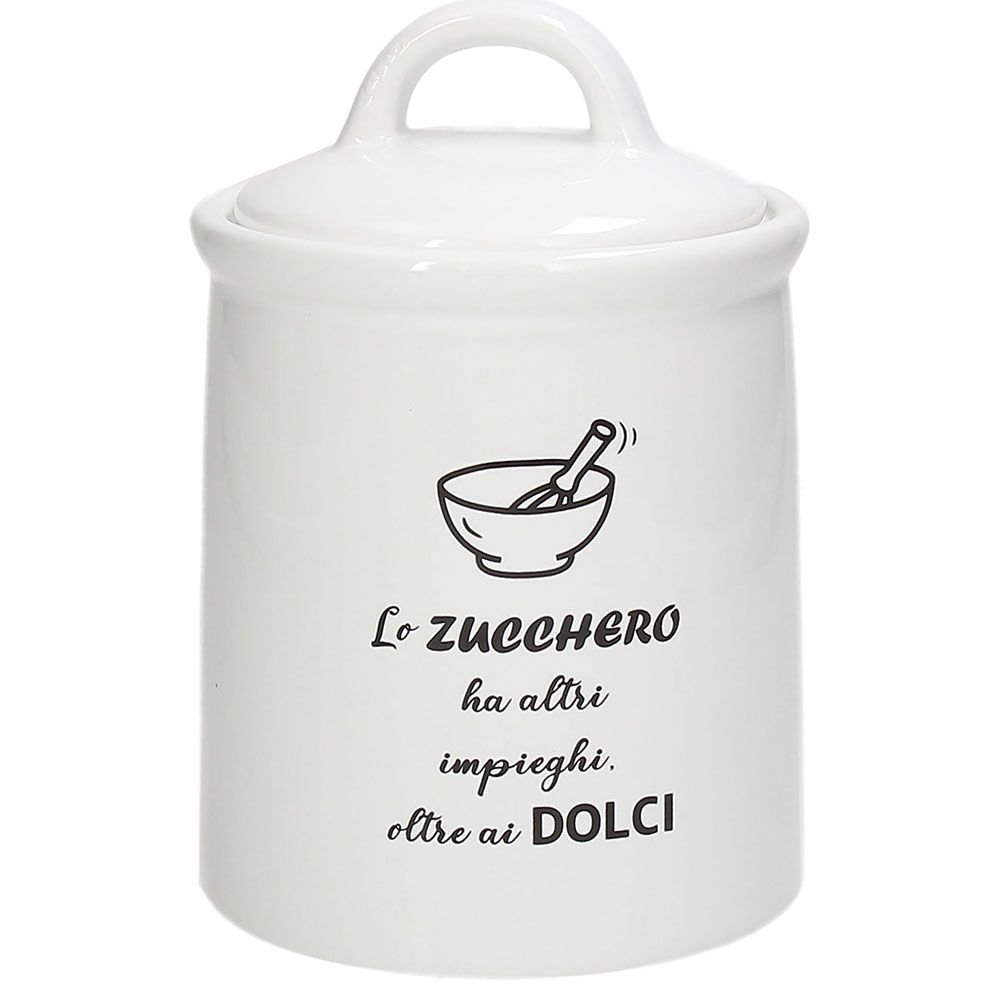 Barattolo zucchero Linea Ceramica Kitchen Cool colore bianco. Tognana Porcellane