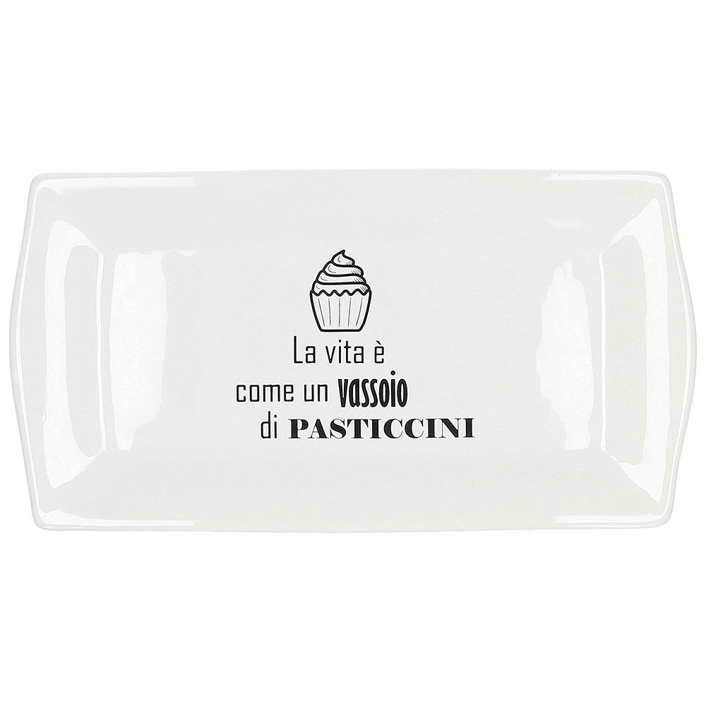 Piatto rettangolare piccolo Linea Ceramica Kitchen Cool colore bianco. Tognana Porcellane