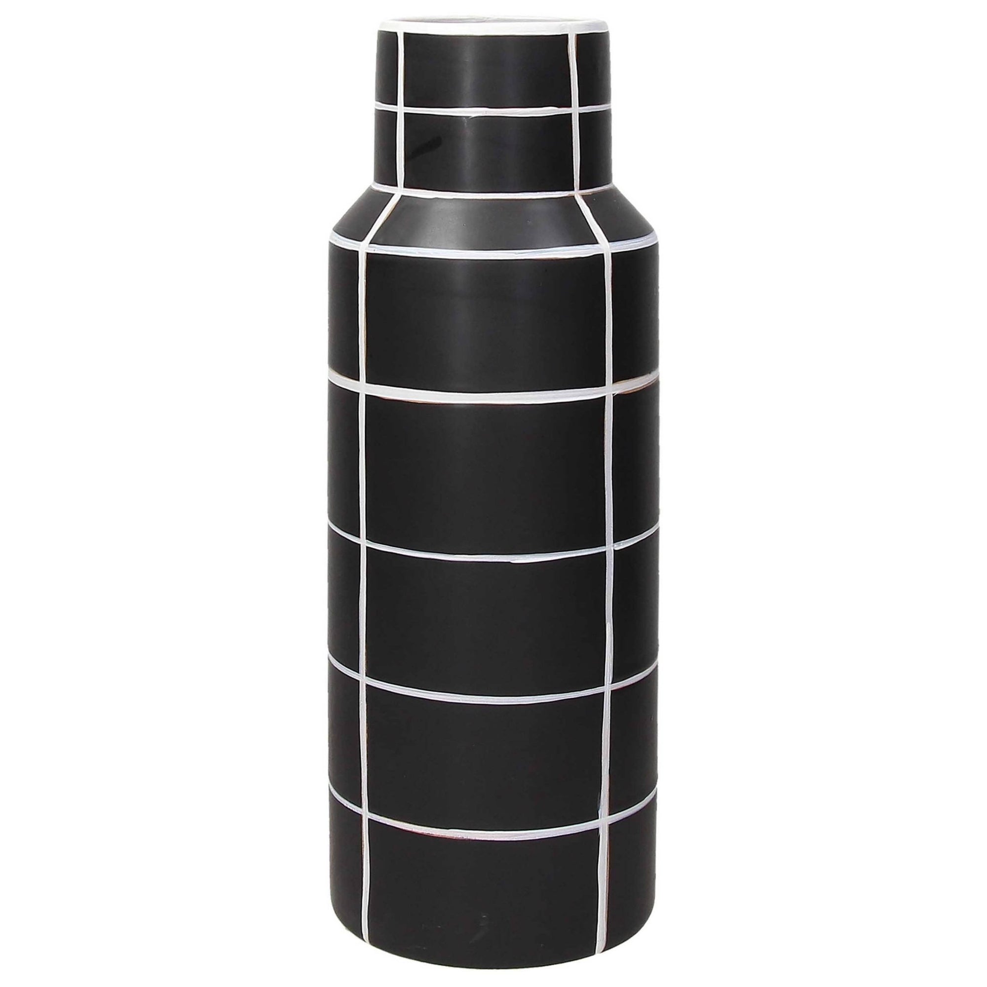 Vaso Piccolo 13.5 x H 37 Cm. Ceramica Nero/Bianco. Tognana