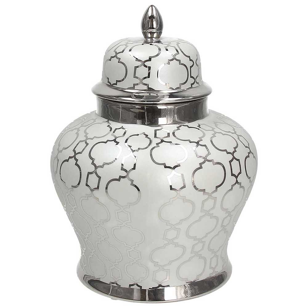 Vaso Bombato Con Coperchio "Cer-amic Pasha", argento. Tognana