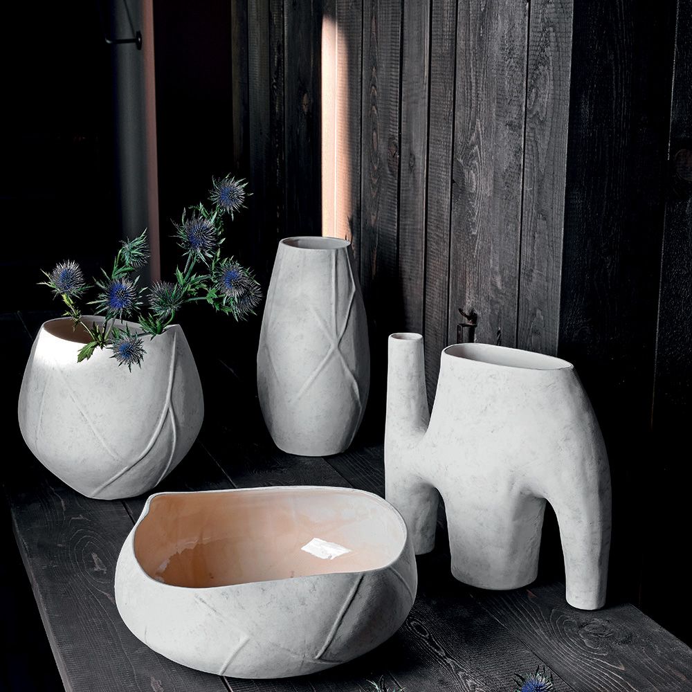 Vaso Bombato "Cer-amic ice", bianco. Tognana