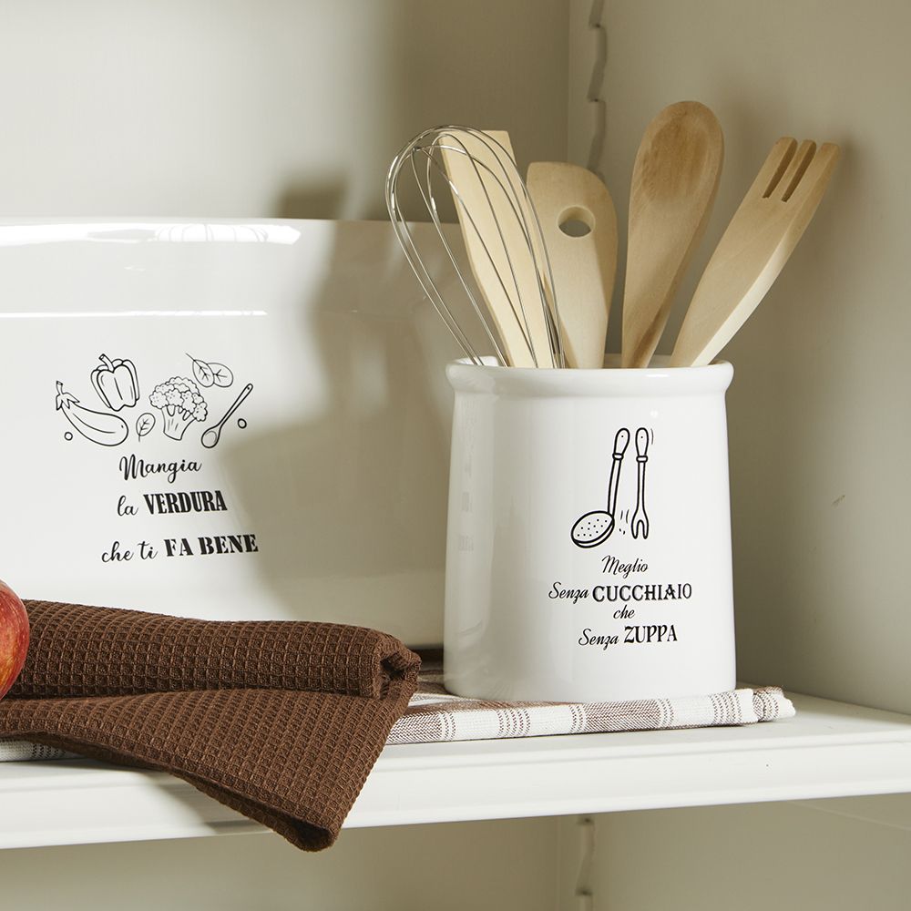 Piatto rettangolare piccolo Linea Ceramica Kitchen Cool colore bianco. Tognana Porcellane