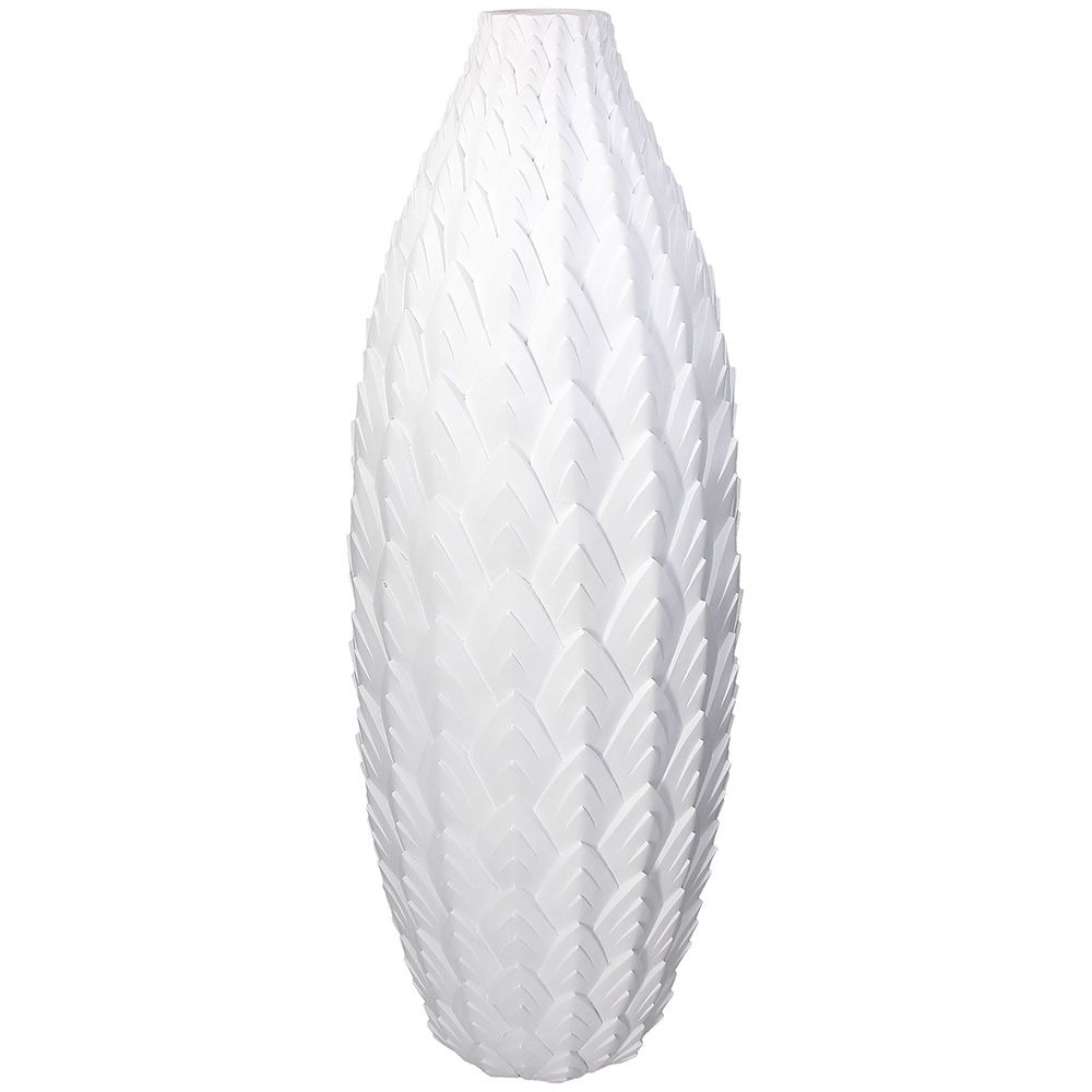Vaso "Giunone" bianco, H.70, in resina. Tognana