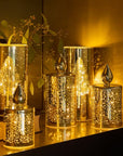 Candela Oro Grande Con Led Linea Christmas Stardust Tognana