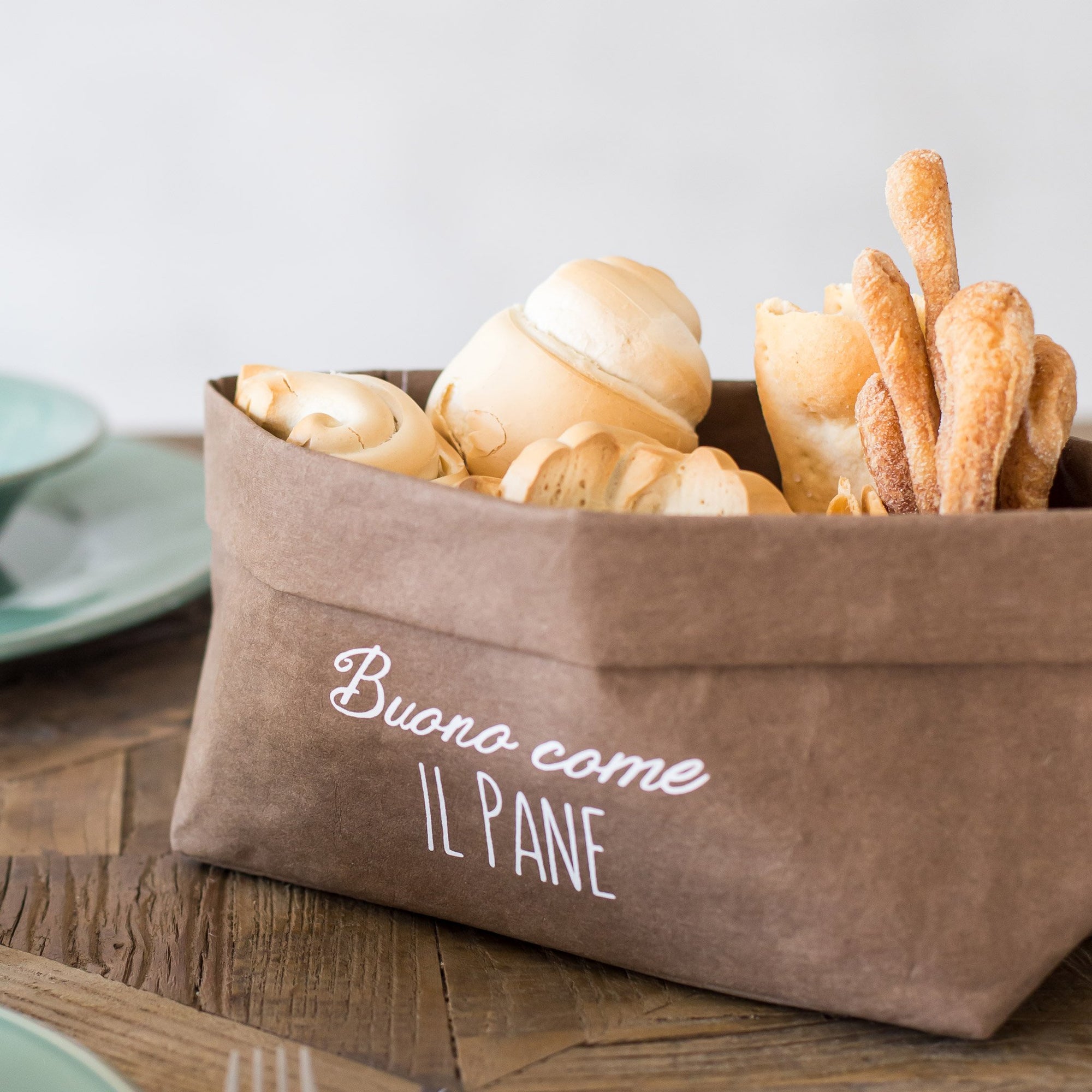 Contenitore in cellulosa decoro "Buono come il pane". Simple day