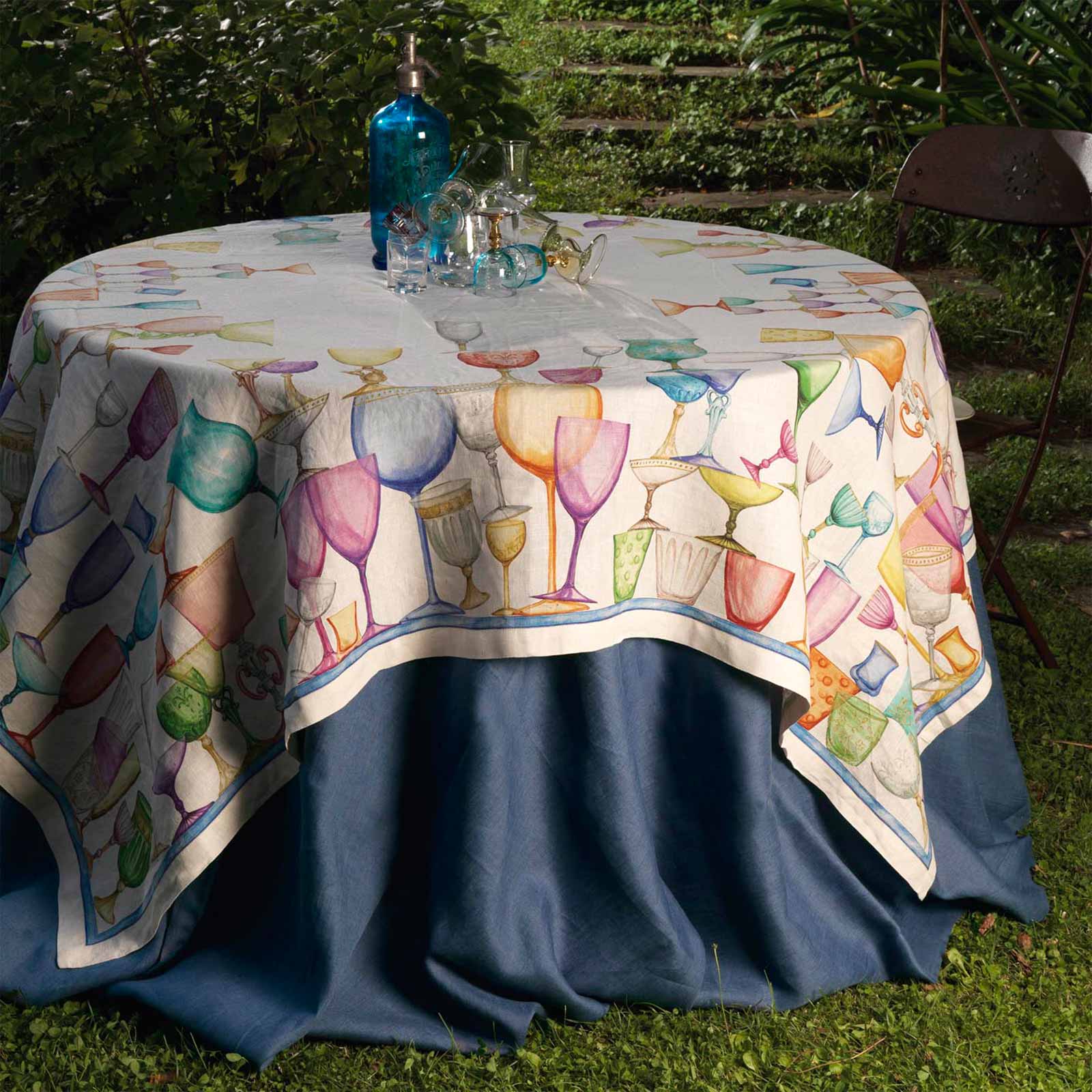 Tovaglia rettangolare 160x230 cm. Crystal, 100% lino. Tessitura Toscana Telerie