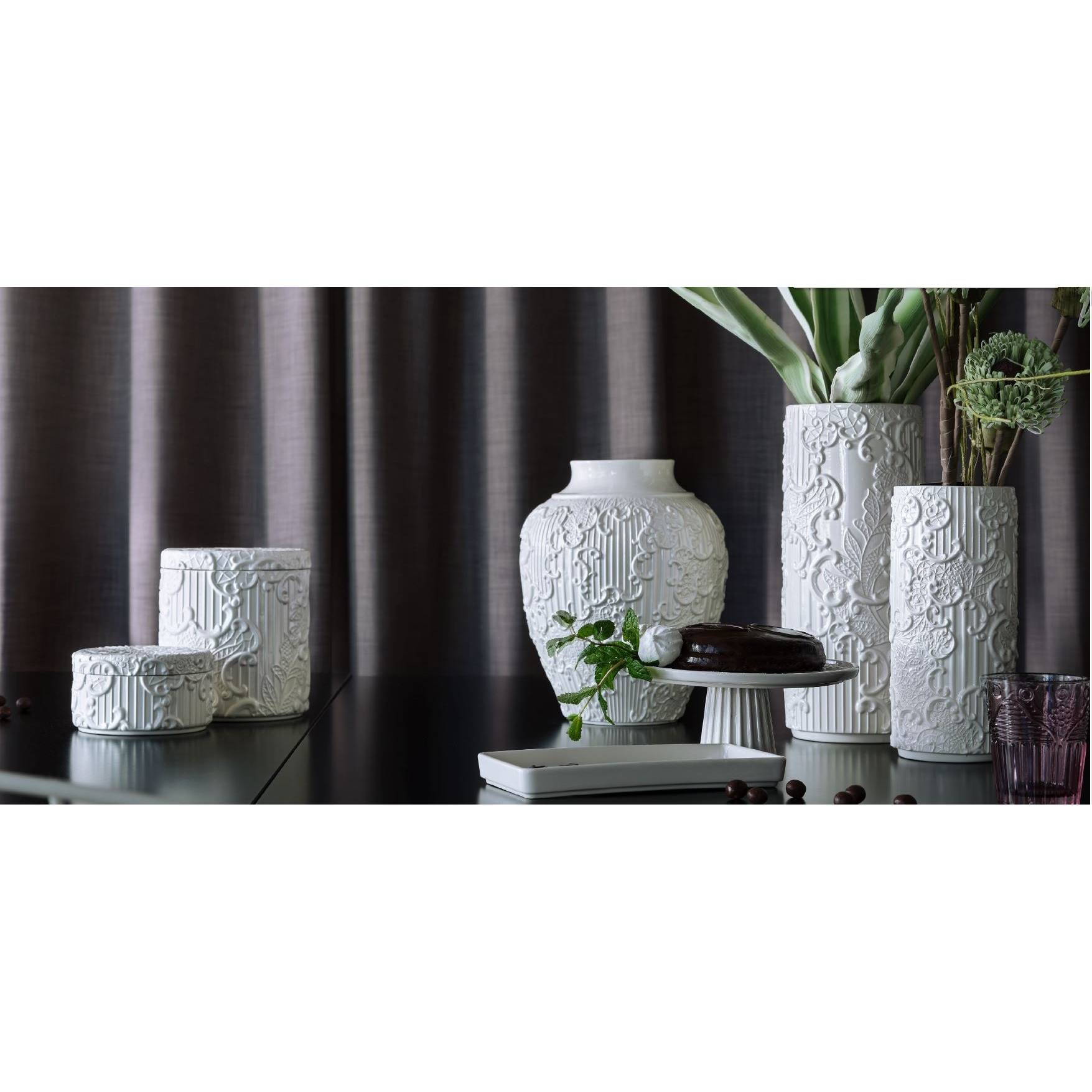 Vaso bombato in ceramica, Linea Dentelle, ø23 H.28 cm. Henriette