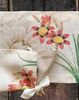 Set colazione puro lino, linea Garden eden, 4 tovagliette + 4 tovaglioli. The napking