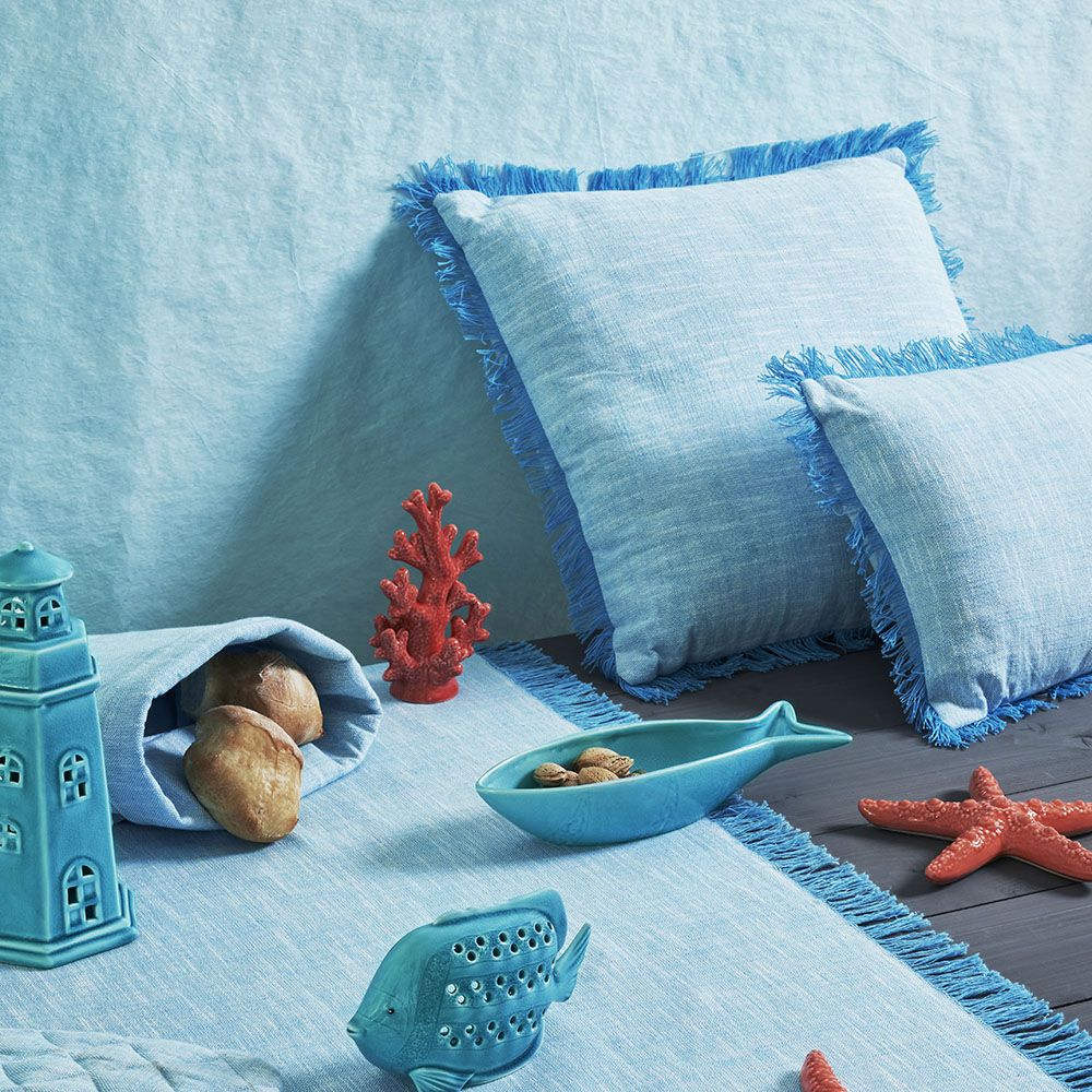 Ciotola pesce ovale, colore turchese, in ceramica. 8x26 cm. Tognana