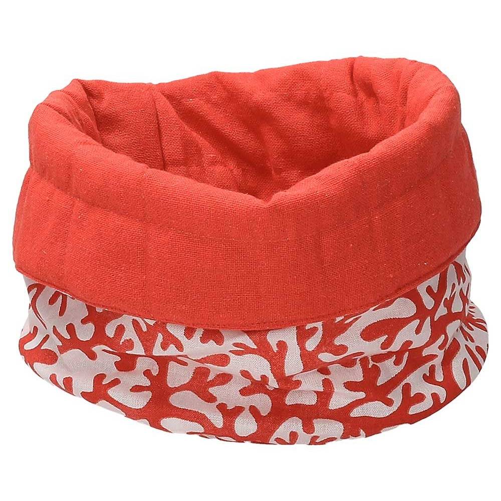 Cestino pane disegno corallo, rotondo REEF colore rosso e bianco. Tognana