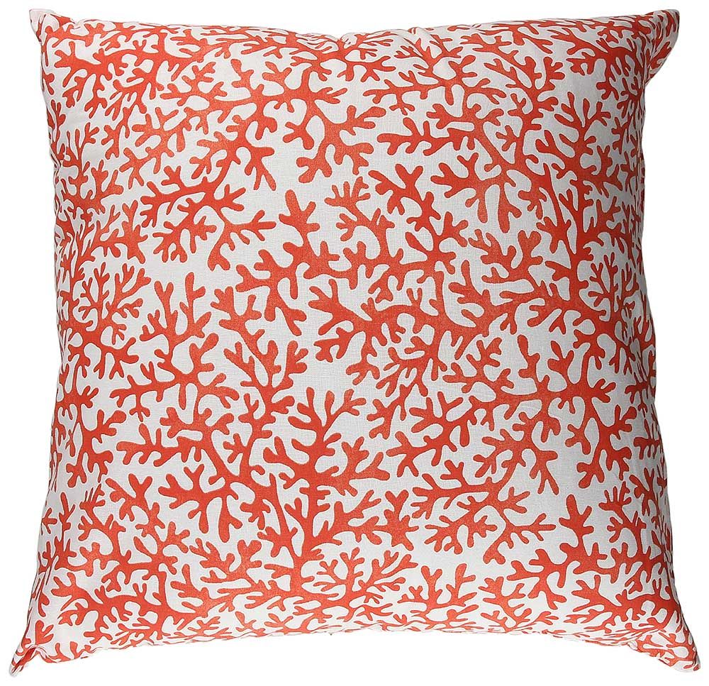 Cuscino Quadrato Cm 45x45 disegno corallo Reef, colore rosso e bianco. Tognana