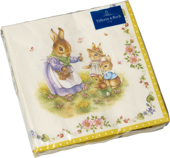 Tovaglioli in carta pasquali grandi, famiglia coniglio. Villeroy &amp; Boch