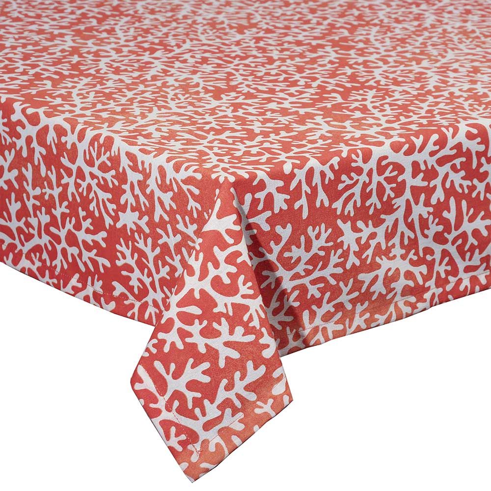 Tovaglia disegno corallo Reef, colore rosso e bianco 140x180 cm. Tognana