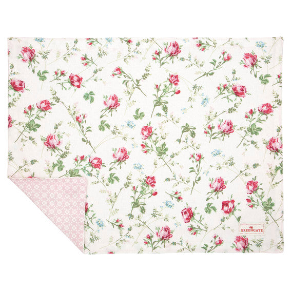 Tovaglietta americana double face Linea Constance, colore rosa. GREENGATE