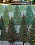 Tovaglia natalizia Fairy Trees 170X360 cm., 100% lino. Tessitura Toscana Telerie