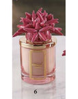 Candela grande 300 gr. con tappo stelle marine, colore fucsia, in porcellana Capodimonte. Melaverde