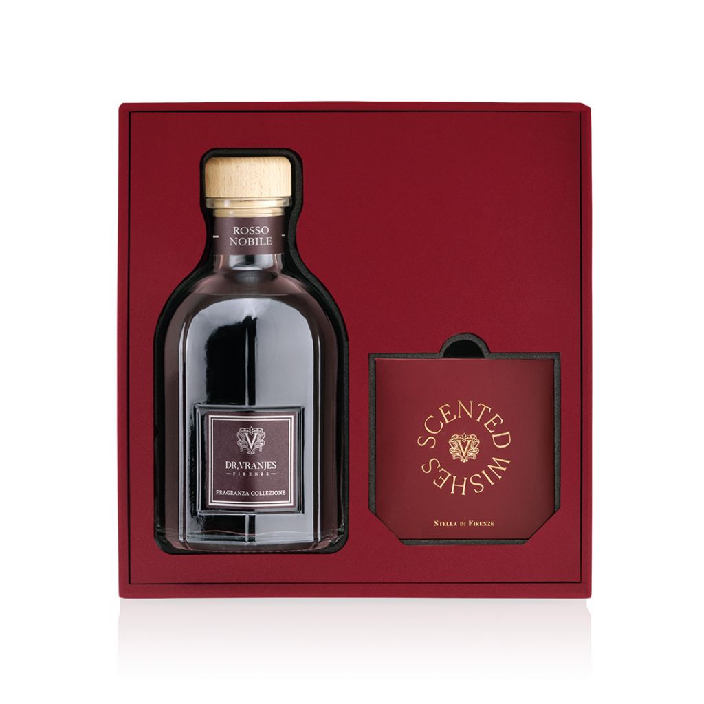 Gift box XMAS EDITION Diffusore 500 ml ROSSO NOBILE con bastoncini con decoro. Dr. Vranjes