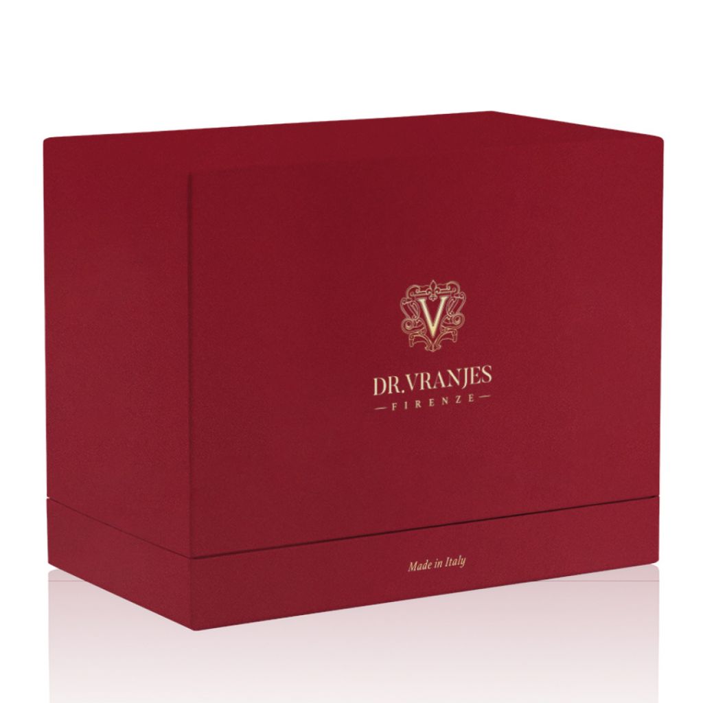 Gift box XMAS EDITION Diffusore 250 ml ROSSO NOBILE con bastoncini neri + candela 80grammi. Dr. Vranjes