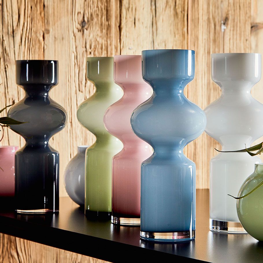 Vaso tubolare, Linea Wetube, in vetro grigio, H. 35 cm. Tognana