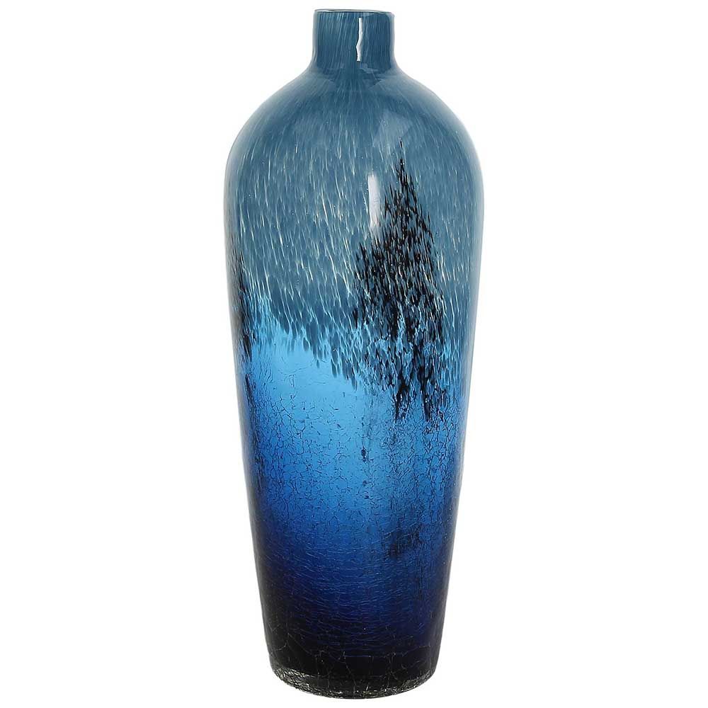 Vaso "Crash" blu, H.40 in vetro. Tognana