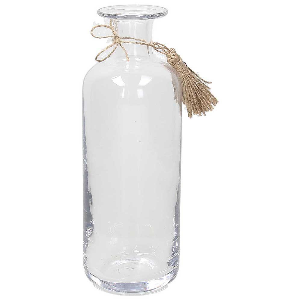 Vaso/bottiglia "Cardinal" trasparente, H.26 in vetro con nappa. Tognana