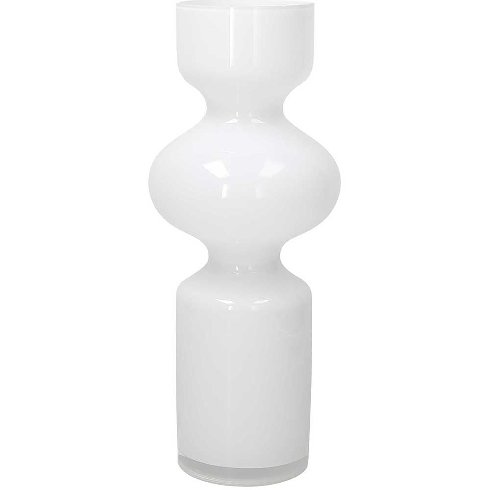 Vaso tubolare, Linea Wetube, in vetro bianco, H. 35 cm. Tognana