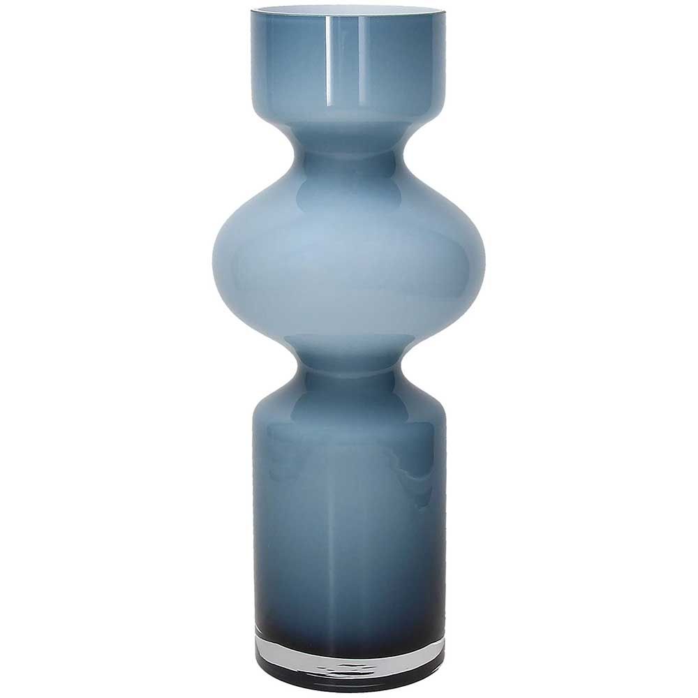 Vaso tubolare, Linea Wetube, in vetro ottanio, H. 35 cm. Tognana