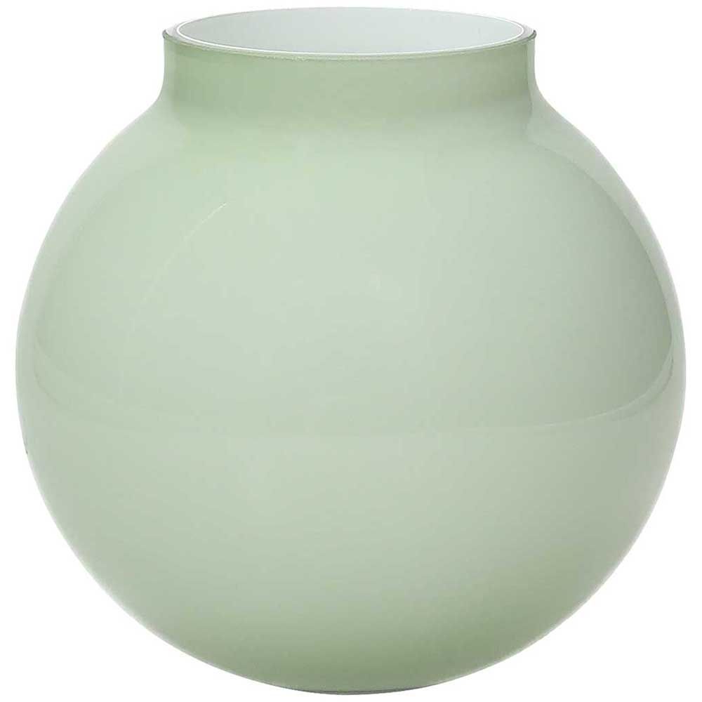 Vaso palla, Linea Wetube, in vetro verde, H. 14 cm. Tognana