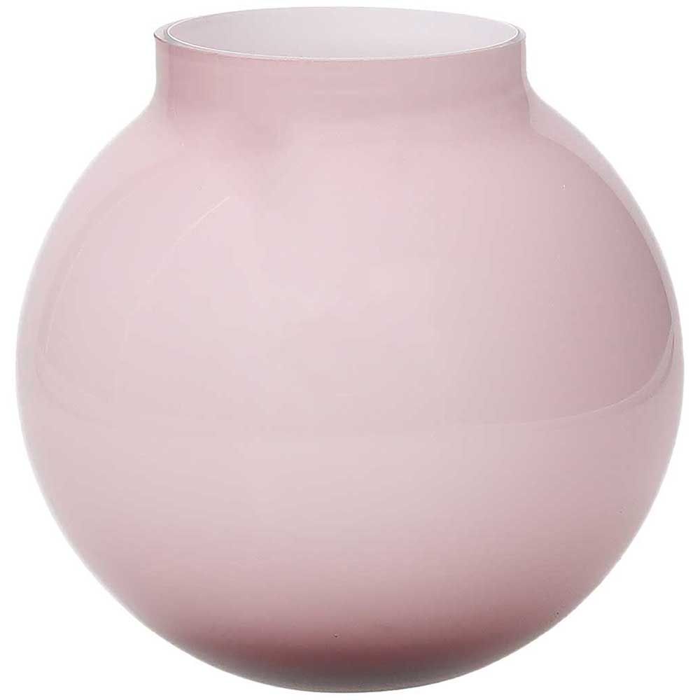 Vaso palla, Linea Wetube, in vetro rosa, H. 14 cm. Tognana