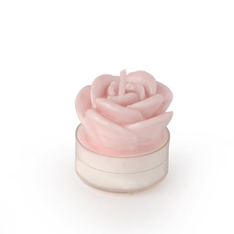 Box 6 candele tealite rosa laccate, colore malva, H. 4cm. Hervit Creations