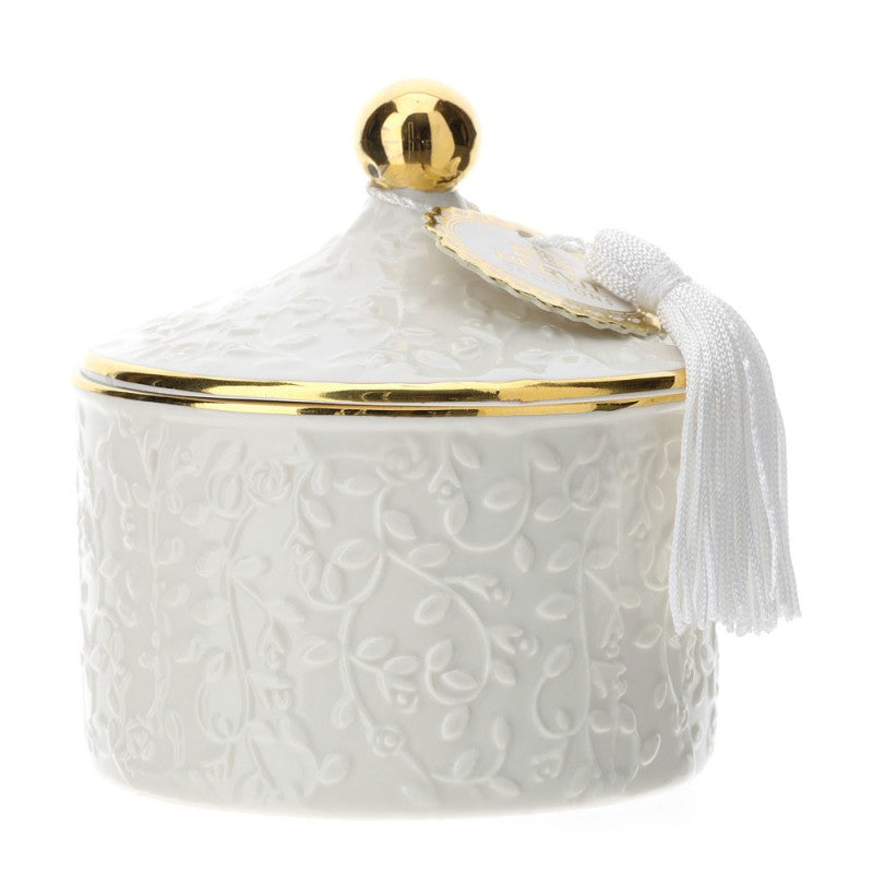 Contenitore roselline, in porcellana, bianco, Linea Romance. Hervit Creations