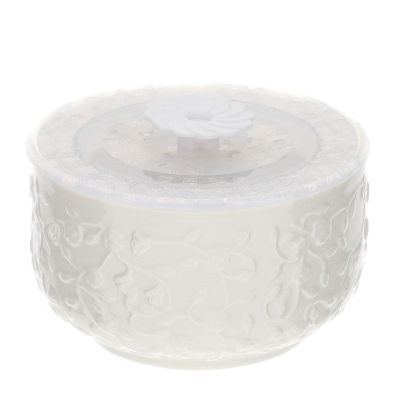 Contenitore roselline, in porcellana, bianco, misura 10x6 cm. Hervit Creations