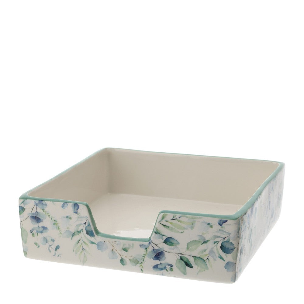 Portatovaglioli, Linea Botanic, colore verde, misura 20x20x6 cm. Hervit Creations