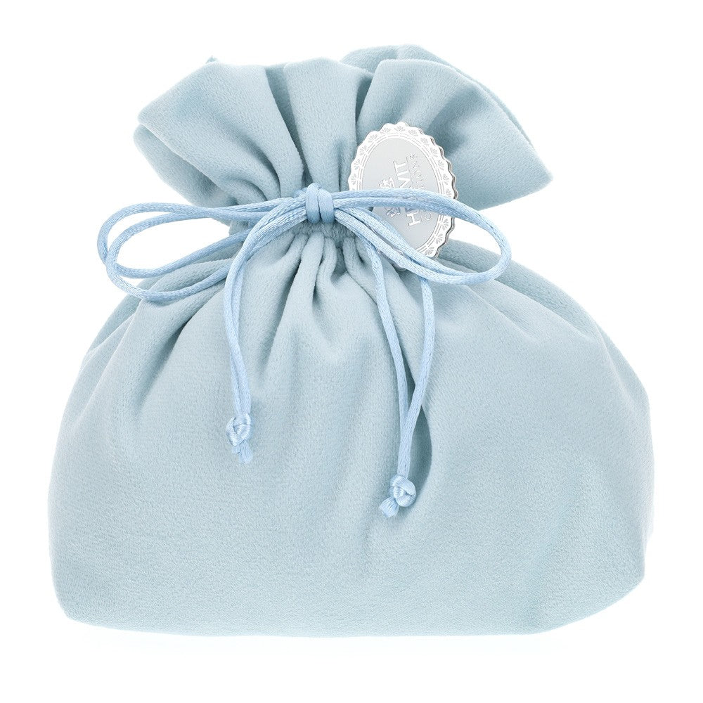 Sacchetto in velluto, colore azzurro, 15x7x16 cm. Hervit Creations