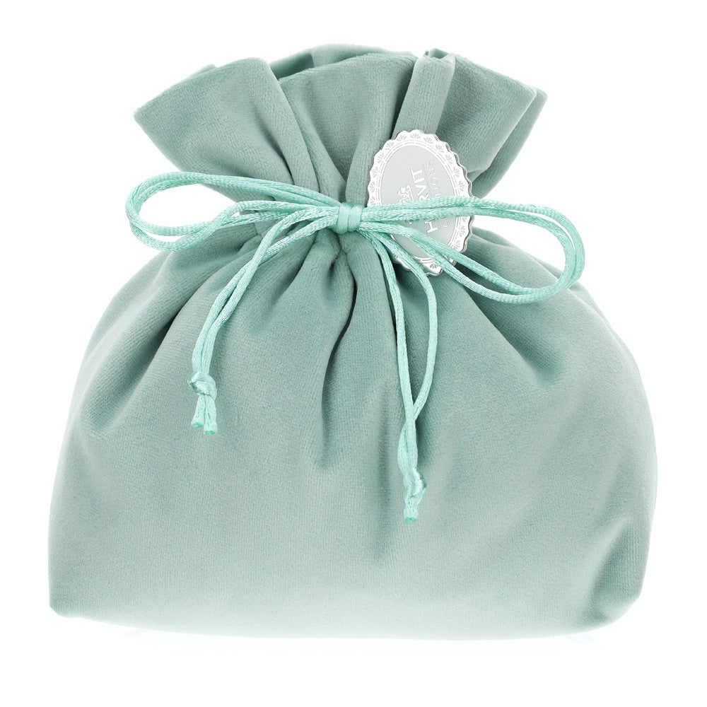 Sacchetto in velluto, colore verde, 15x7x16 cm. Hervit Creations