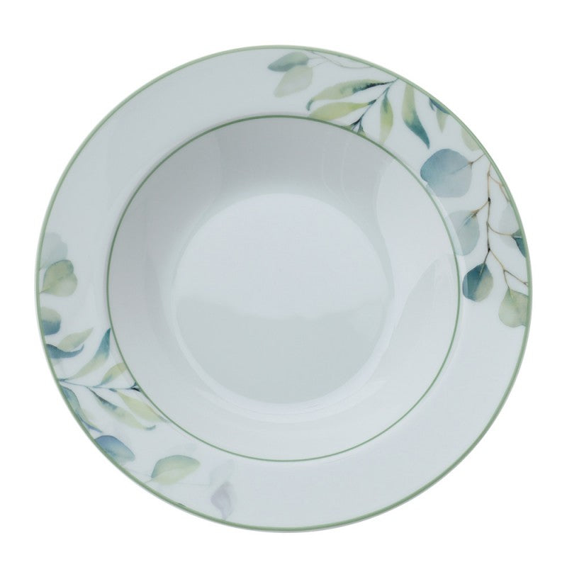 Servizio piatti da 6 (18 pezzi) Botanic verde in porcellana. Hervit Creations