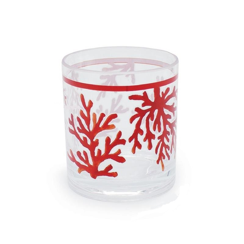 Set 6 Bicchieri basso Linea Red Coral, in melamina. Fade