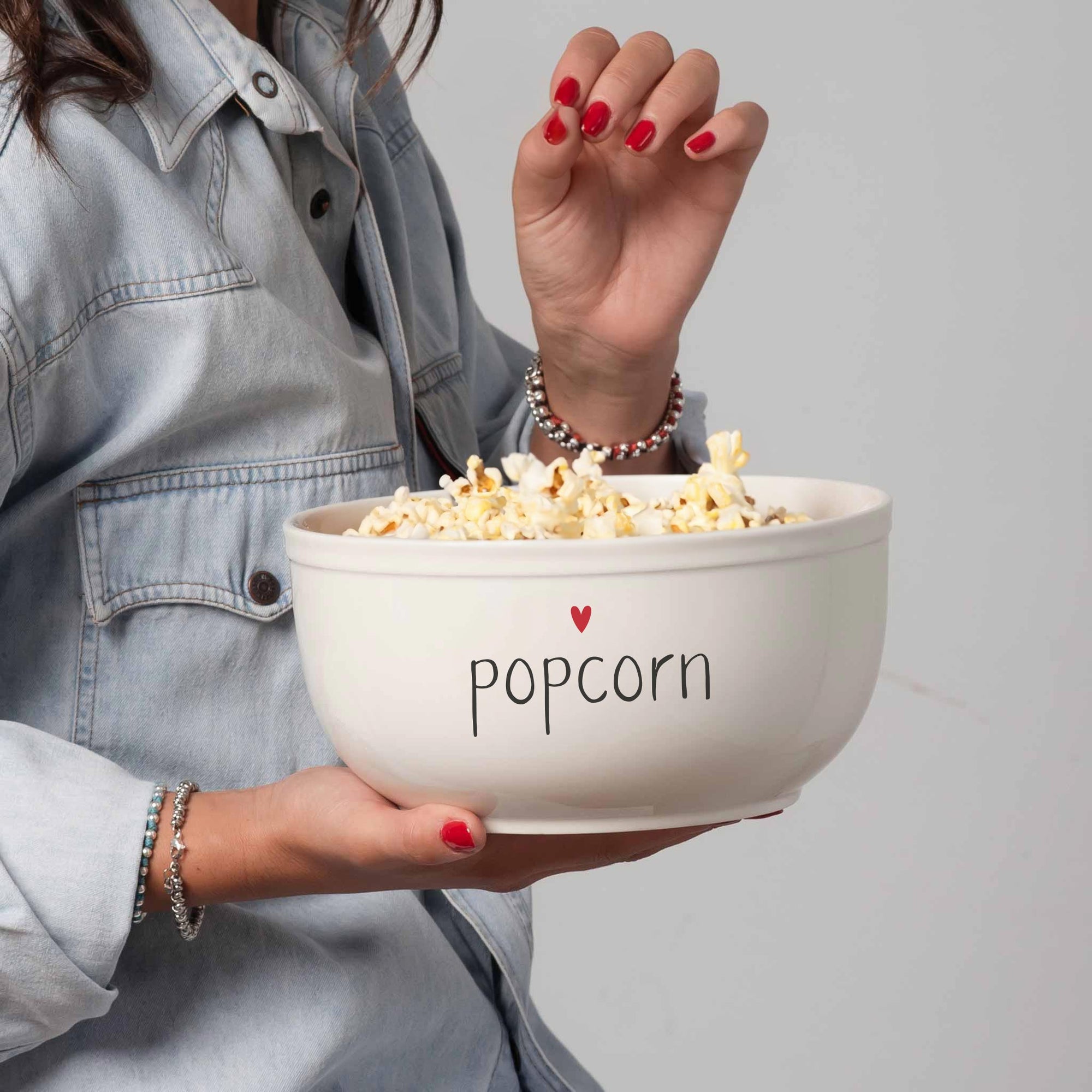 Insalatiera in gres decoro &quot;Popcorn&quot;. Simple day