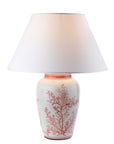 Lampada, in porcellana con disegni corallo. L'oca nera