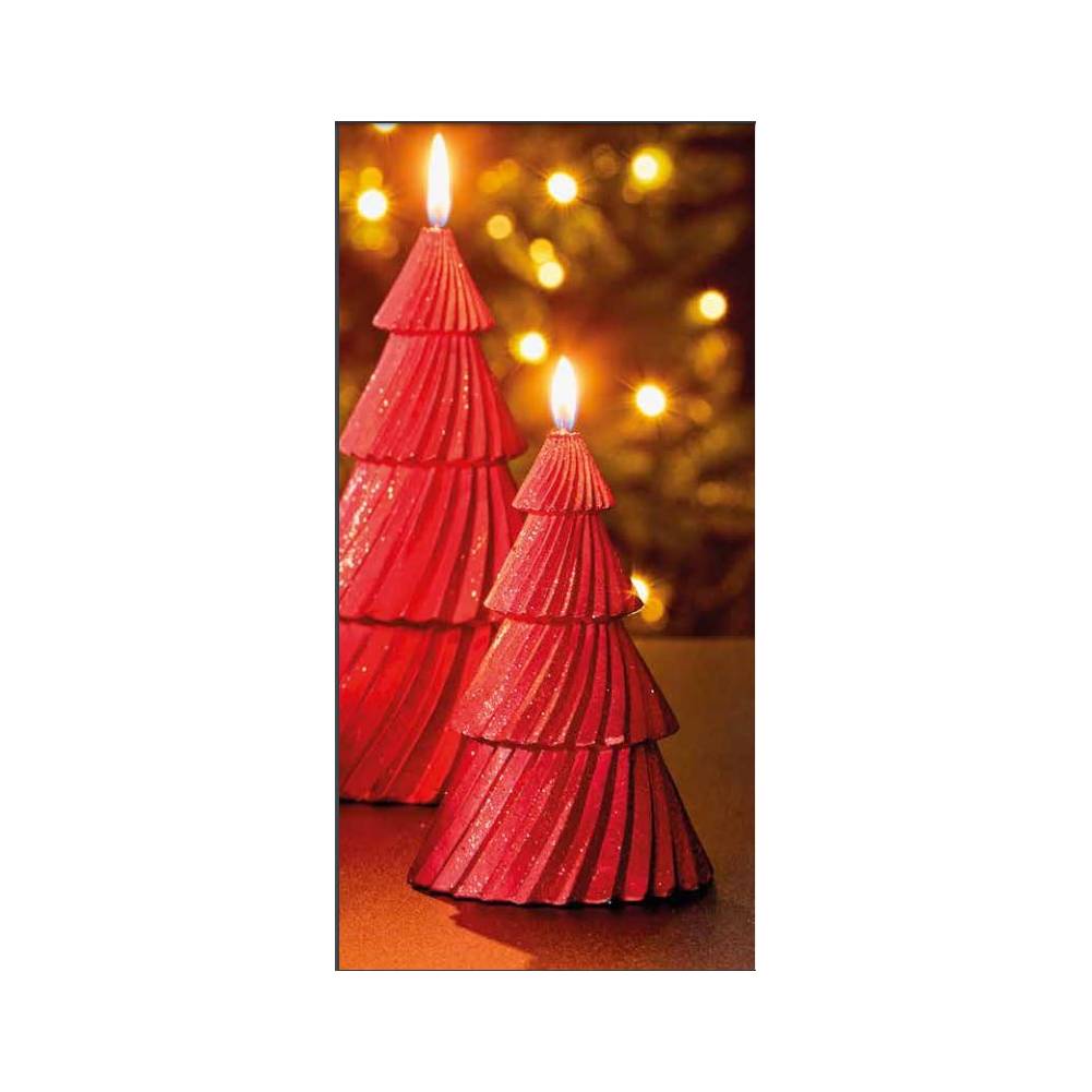 Candela Albero Lux Chic, colore rosso, H. 15 cm. Tognana