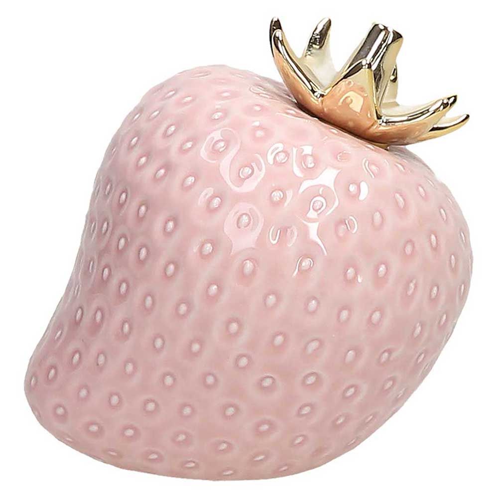 Fragola piccola, Linea strawberry kiss, colore rosa/oro, H. 10 cm. Tognana porcellane