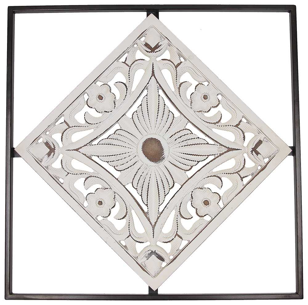 Quadro con Interno Rombo in legno, Con Cornice, 39x39. Tognana