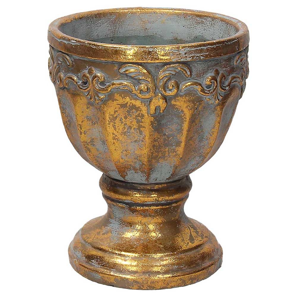 Vaso/coppa, "Ottomann" H.20 in cemento, oro anticato. Tognana