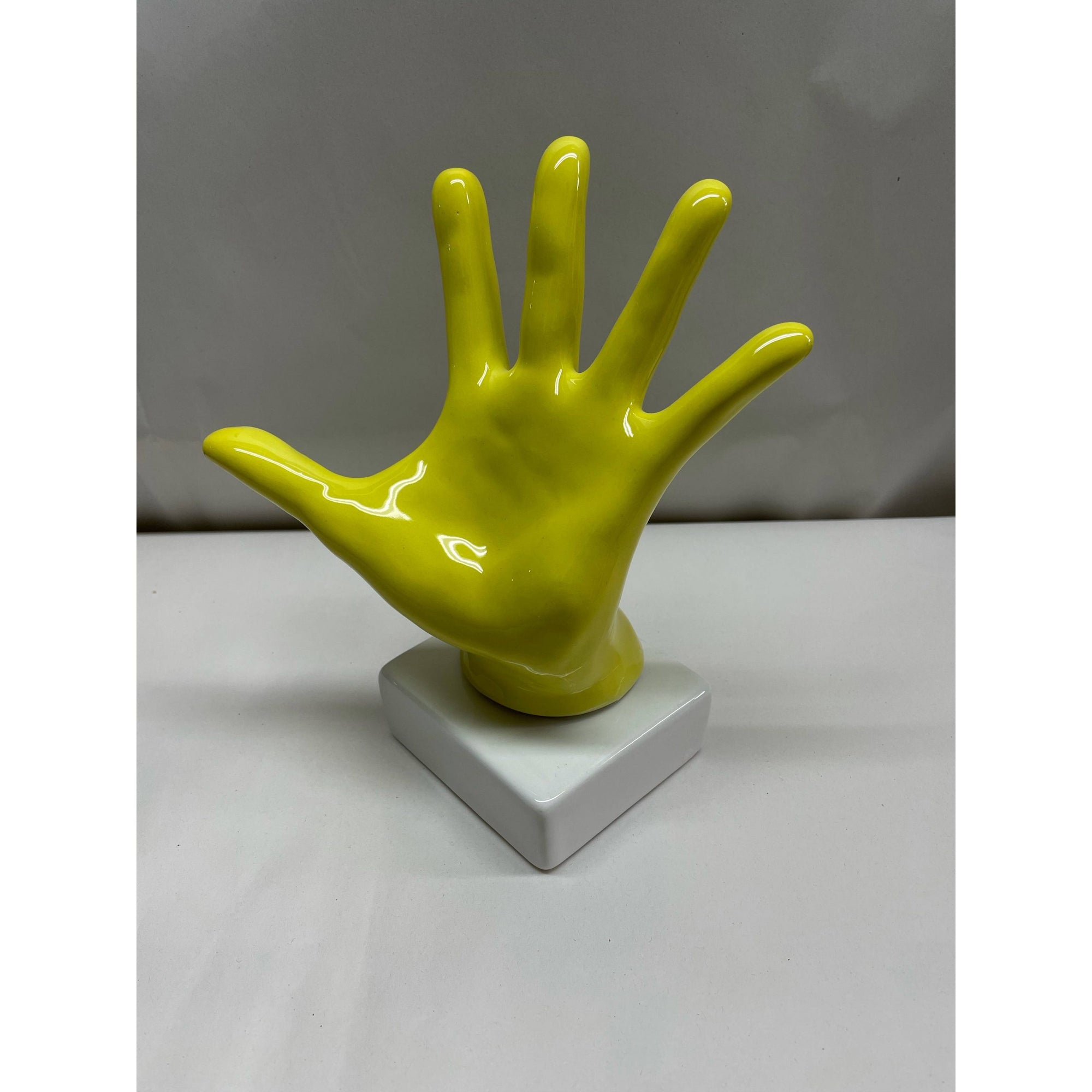 Statua &quot;La mano&quot; colori vari, in porcellana lucida. Amage