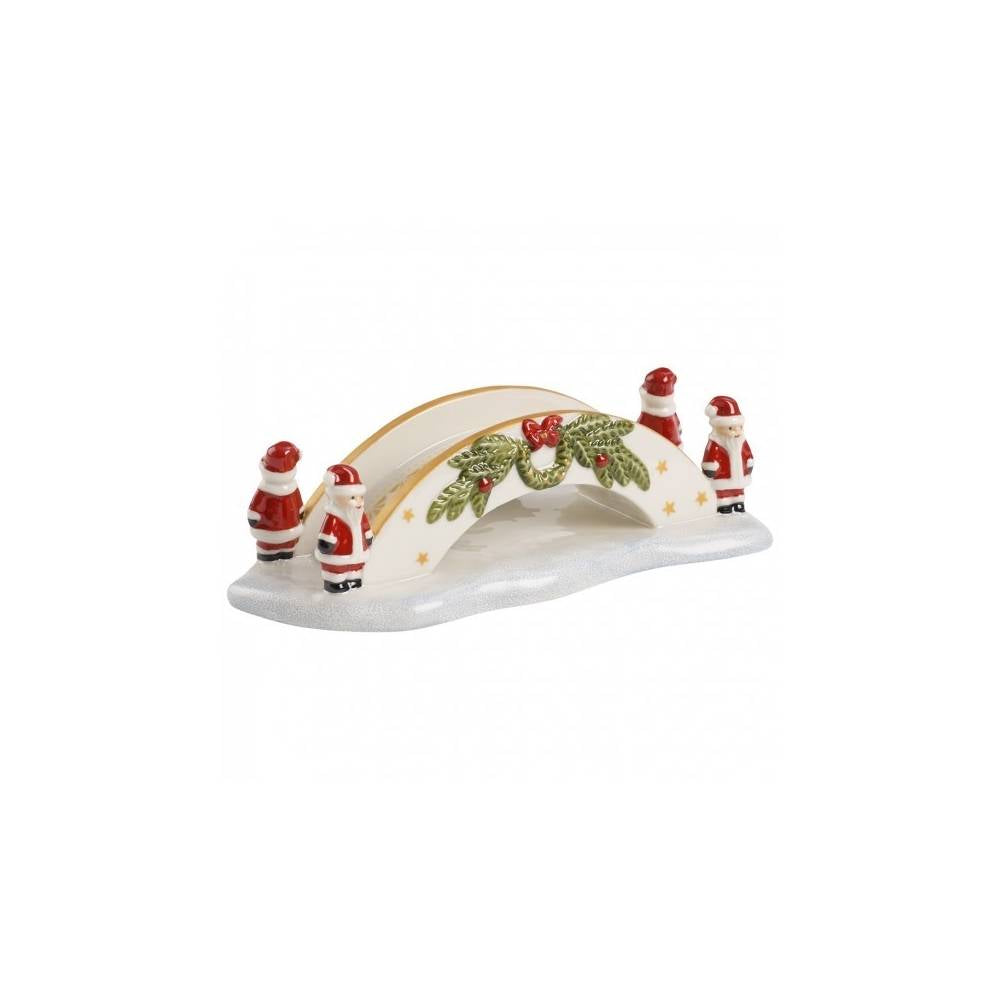 Portacandela Ponte piccolo con Babbo Natale, Linea Mini Christmas Village. Villeroy &amp;amp Boch
