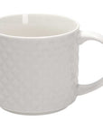 Mug Rhombus Relief, Linea New Milk&amp;coffee, porcellana, colore bianco. Tognana