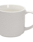 Mug Maiolica Relief, Linea New Milk&amp;coffee, porcellana, colore bianco. Tognana